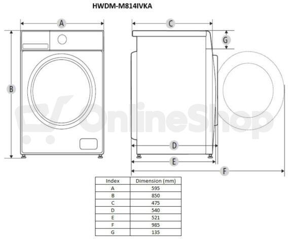 Pračka se sušičkou HEINNER HWDM-M814IVKA