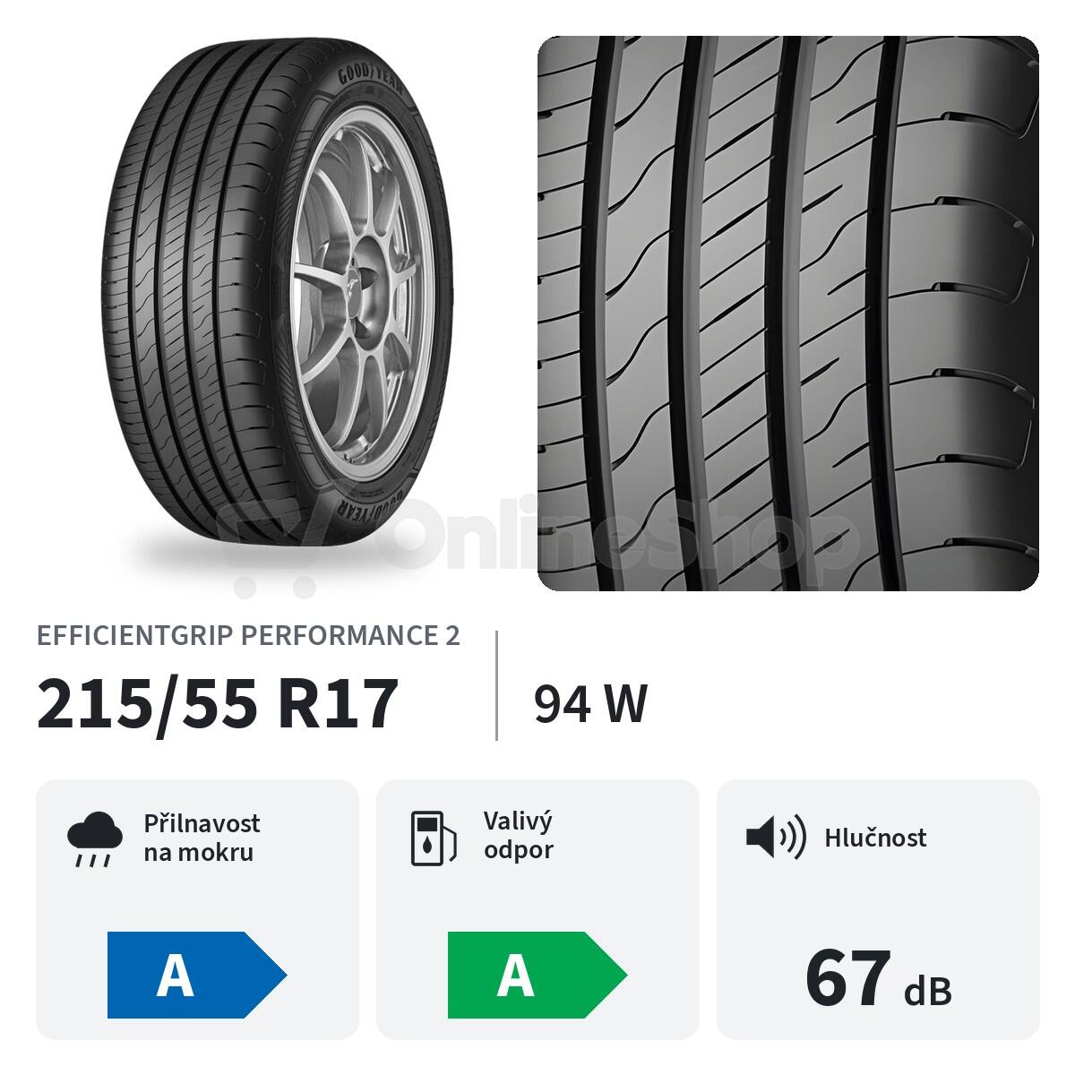 Letní pneu GOODYEAR 215/55 R 17 94W EFFICIENTGRIP PERFORMANCE 2 TL + EV