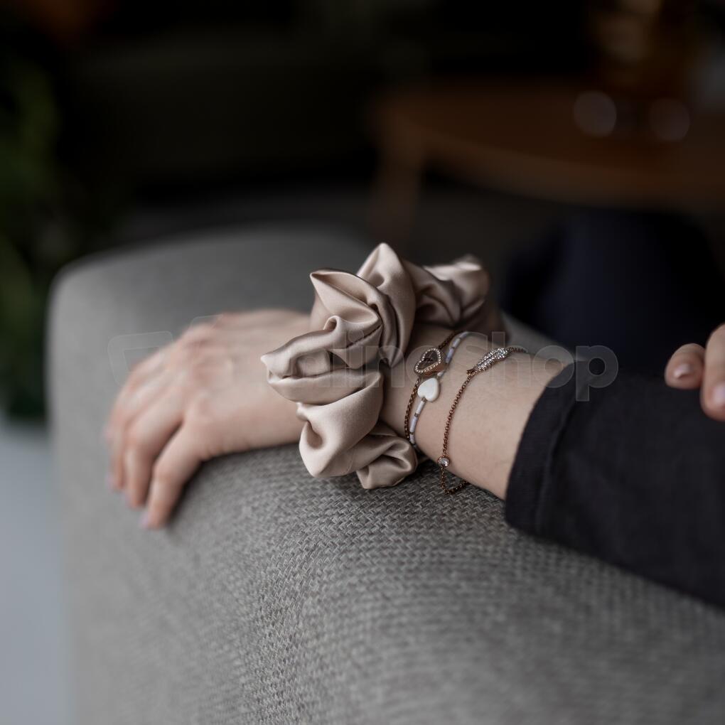 Hedvábná gumička HEDDA Mallys rosegold maxi