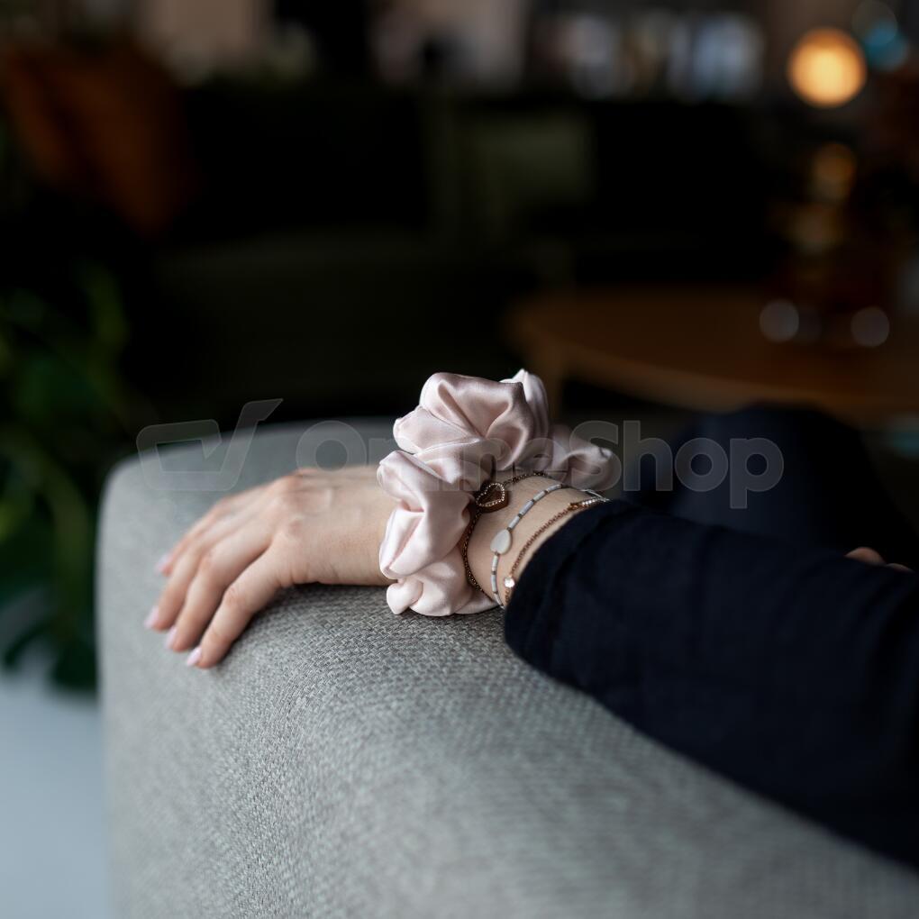 Hedvábná gumička HEDDA Mallys růžová maxi