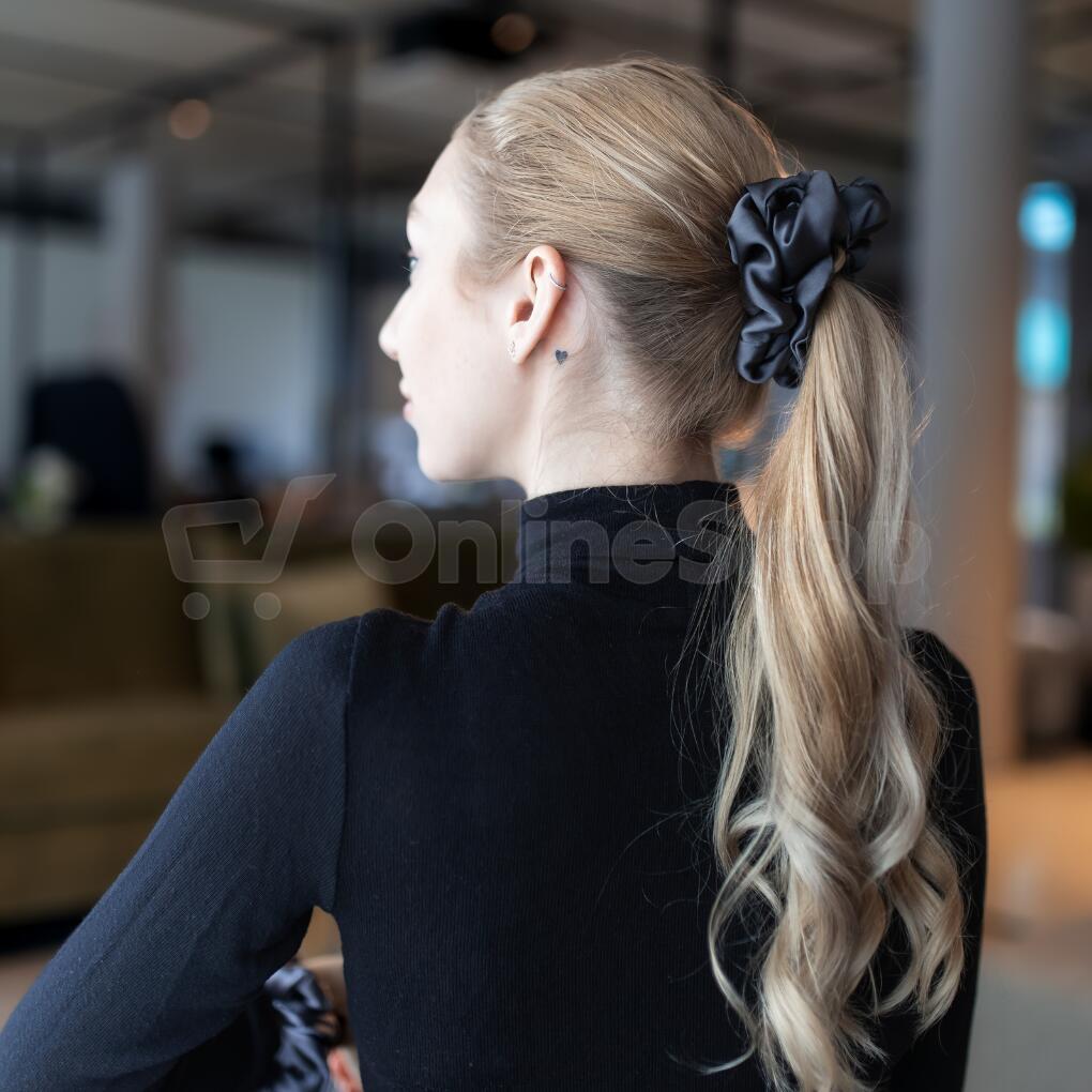 Hedvábná gumička HEDDA Mallys tmavě šedá maxi