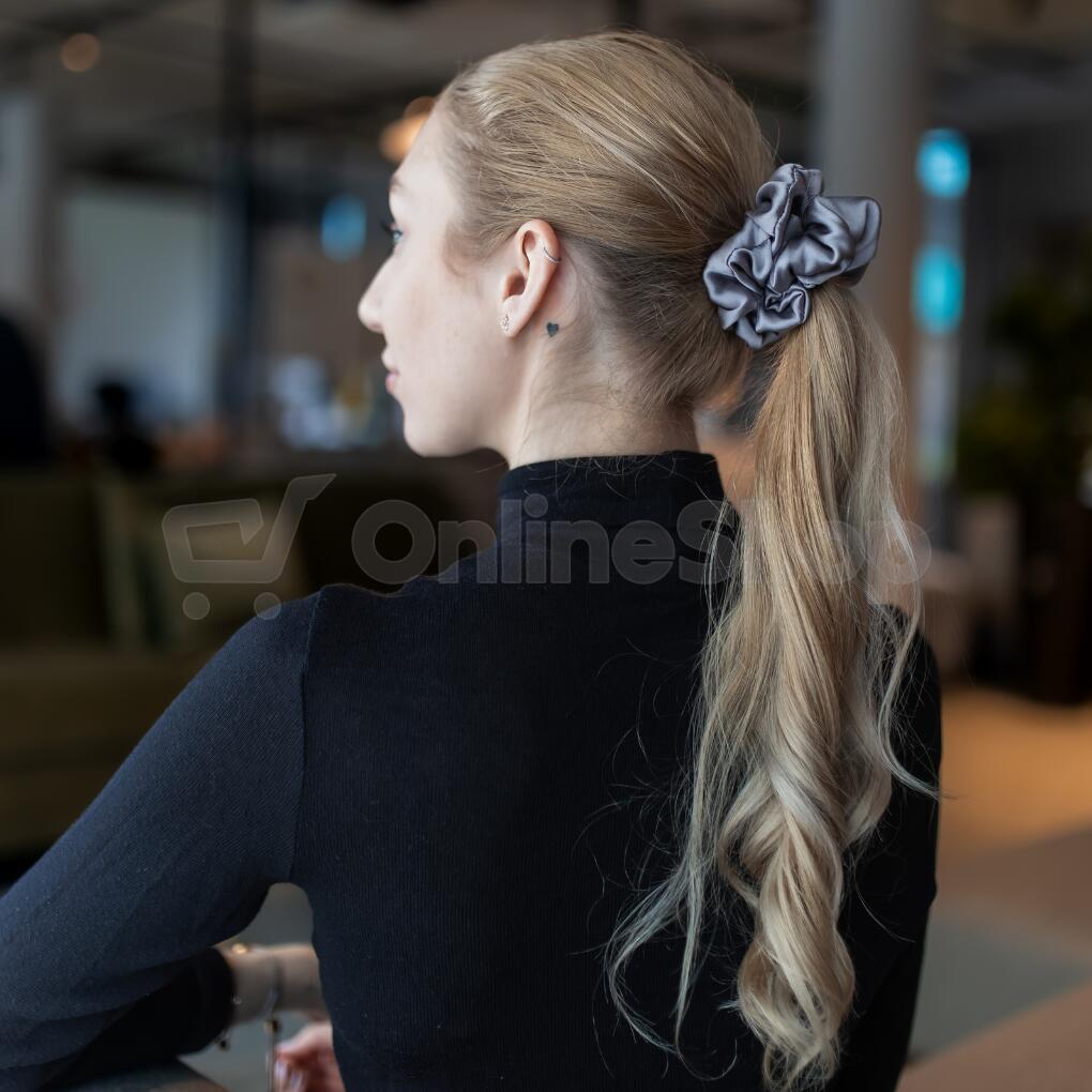 Hedvábná gumička HEDDA Mallys šedá maxi