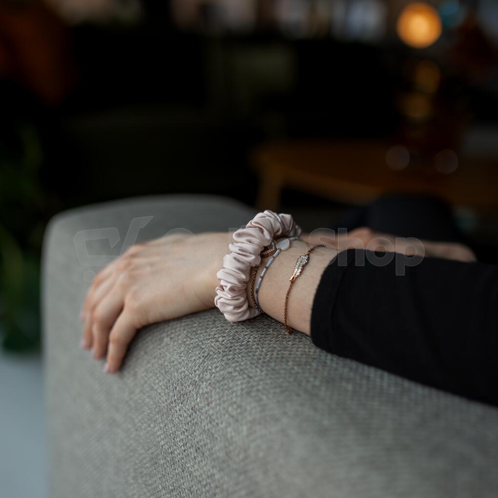 Hedvábná gumička HEDDA Mallys růžová skinny