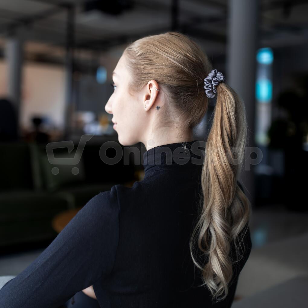 Hedvábná gumička HEDDA Mallys šedá skinny