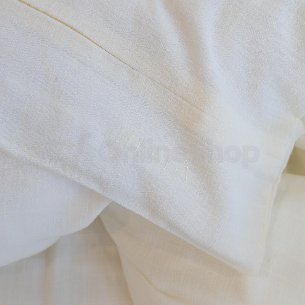 Lněné povlečení HEDDA Naira krémové - set 100x135 cm + 40x60 cm