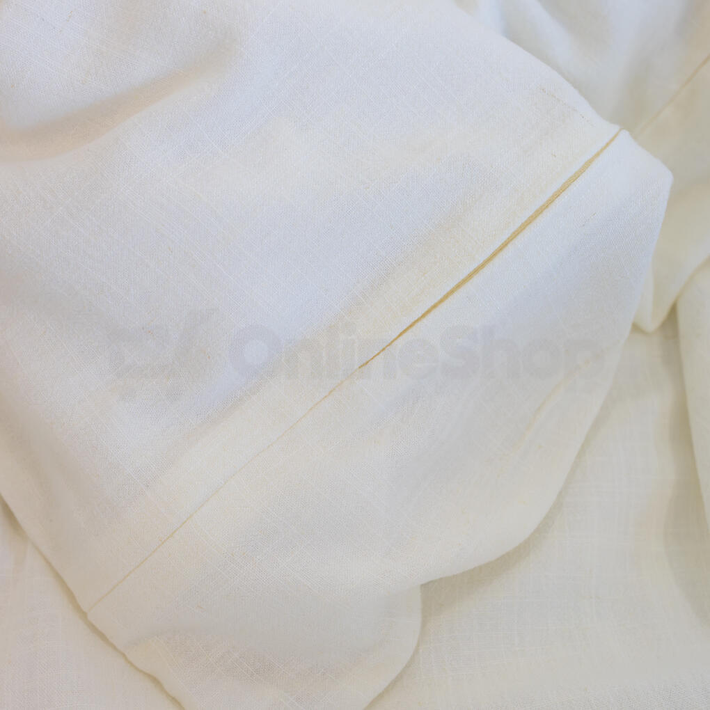 Lněné povlečení HEDDA Naira krémové - set 100x135 cm + 40x60 cm