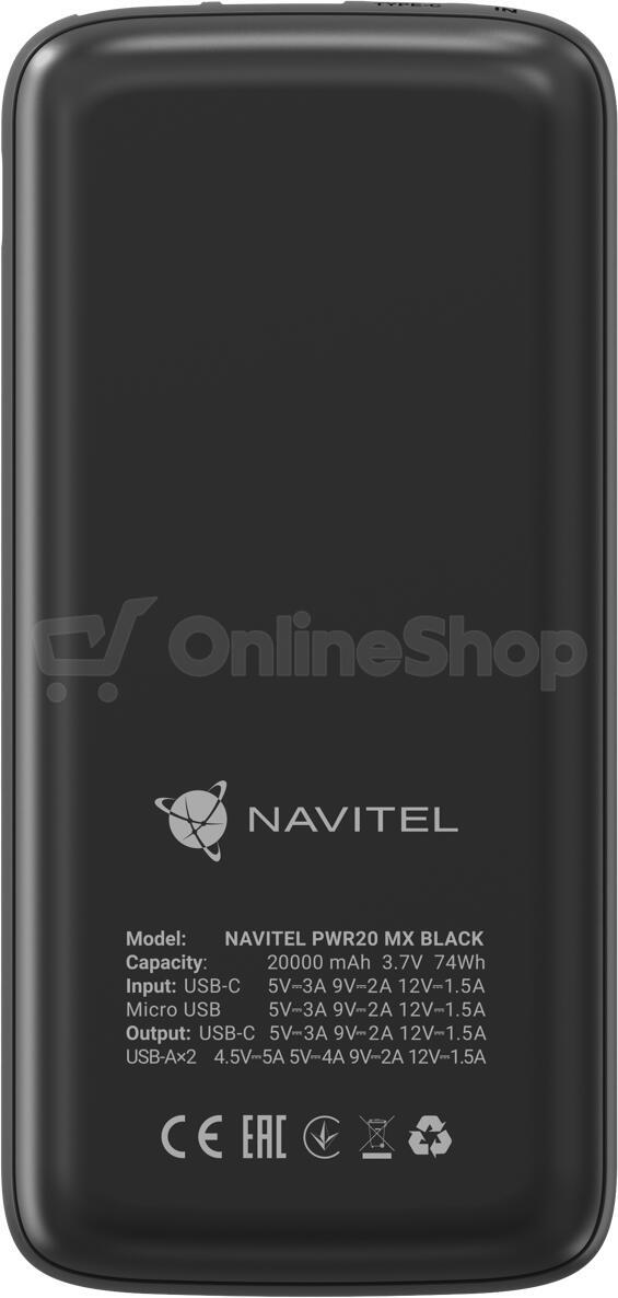 Powerbanka Navitel PWR20 MX, černá