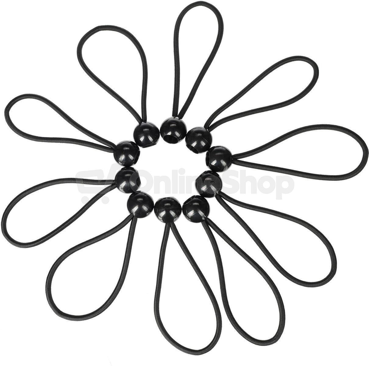 Sada upínacích gum s kuličkou CARGO CORD SET 3, 15cm, 10ks SIXTOL