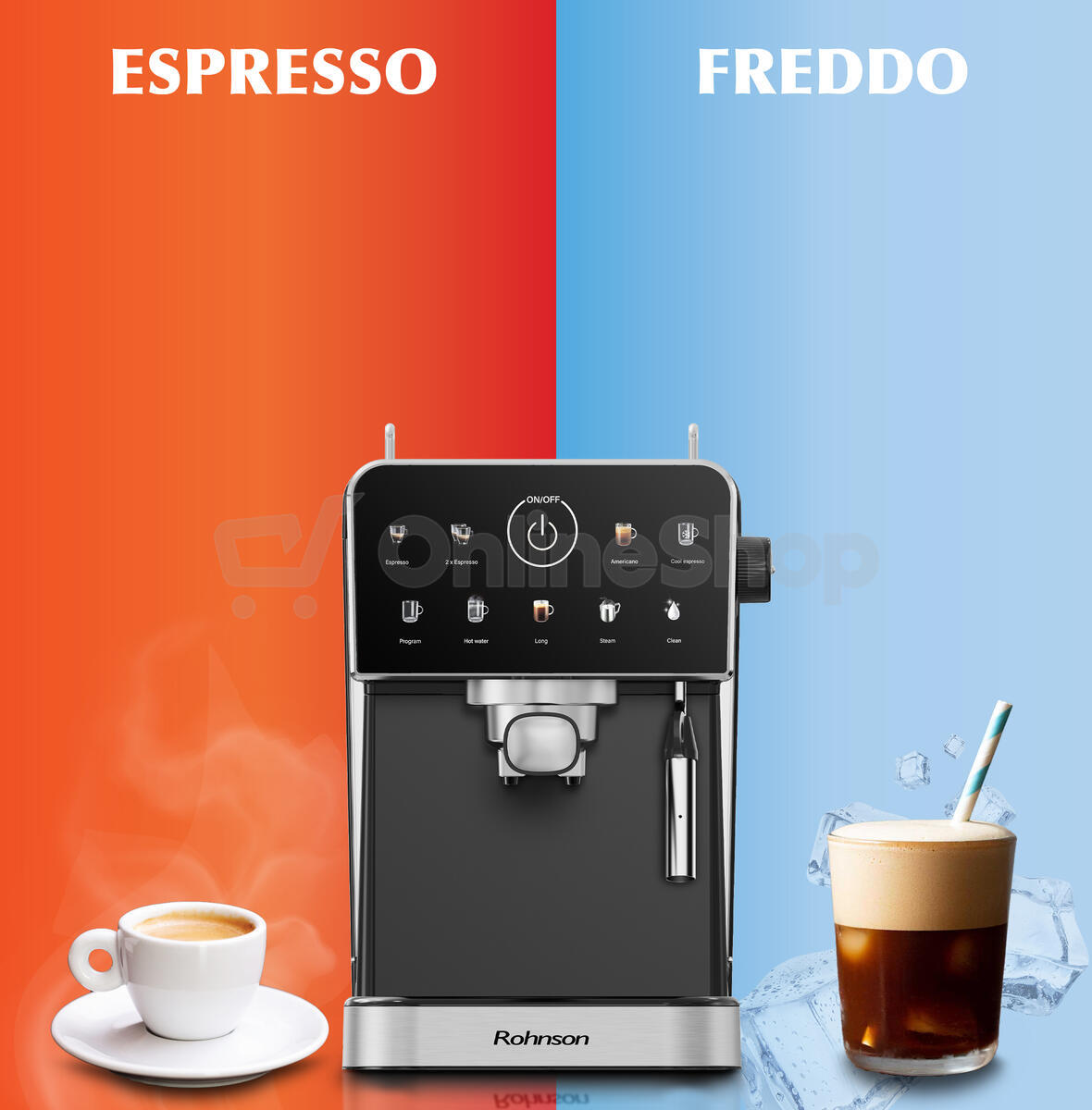 Kávovar Rohnson R-98033B Espresso Hot & Cold, černý