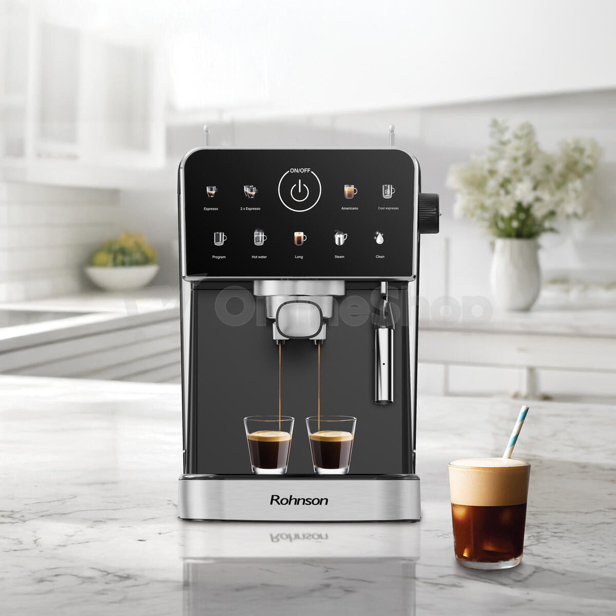Kávovar Rohnson R-98033B Espresso Hot & Cold, černý