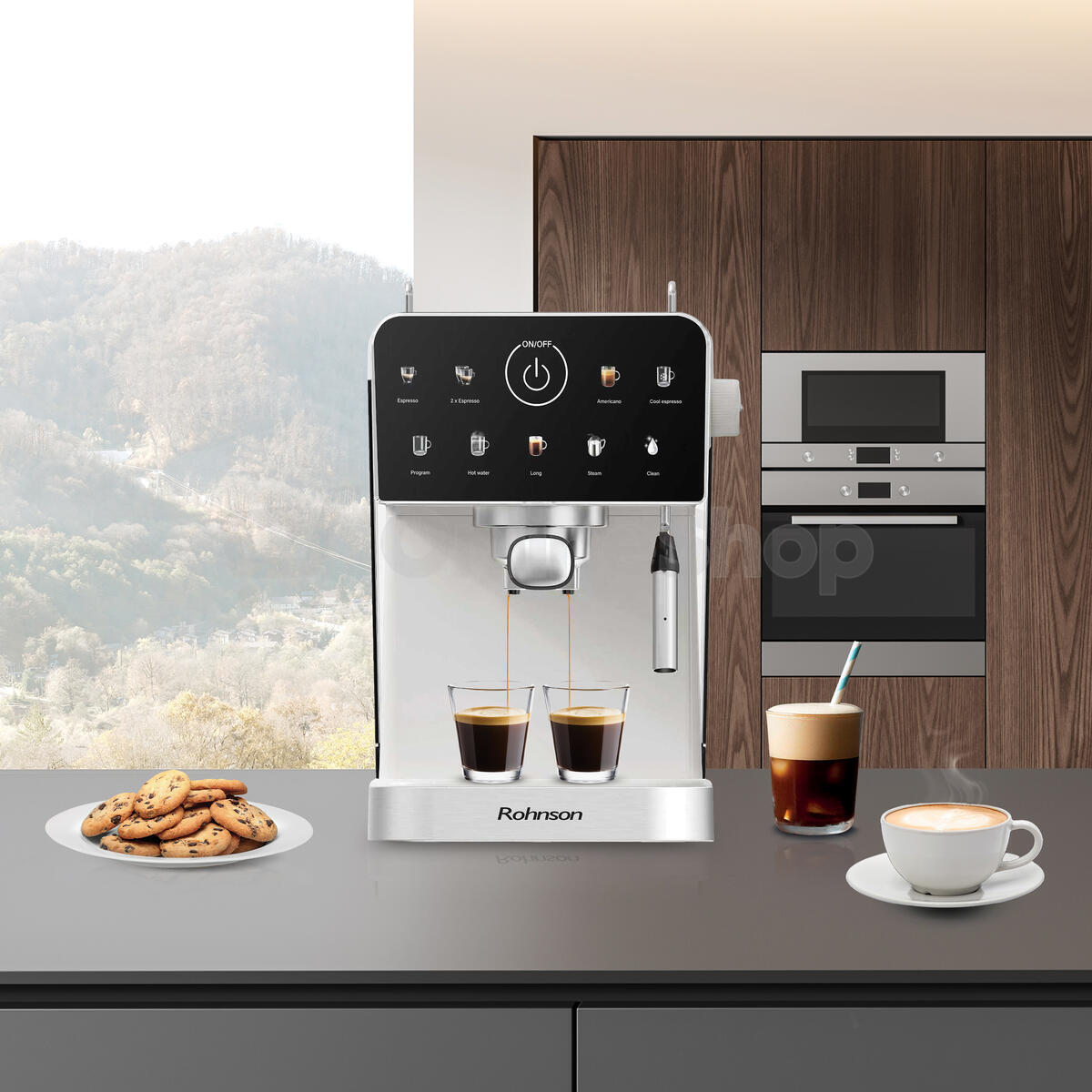 Kávovar Rohnson R-98033C Espresso Hot & Cold, krémový