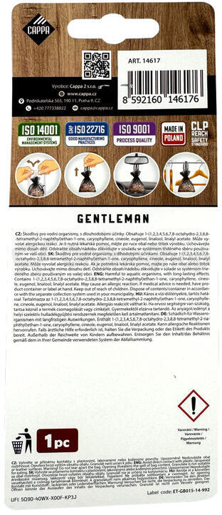 Cappa Autovůně Wood Fresh Bag Gentleman