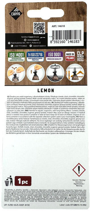 Cappa Autovůně Wood Fresh Bag Lemon