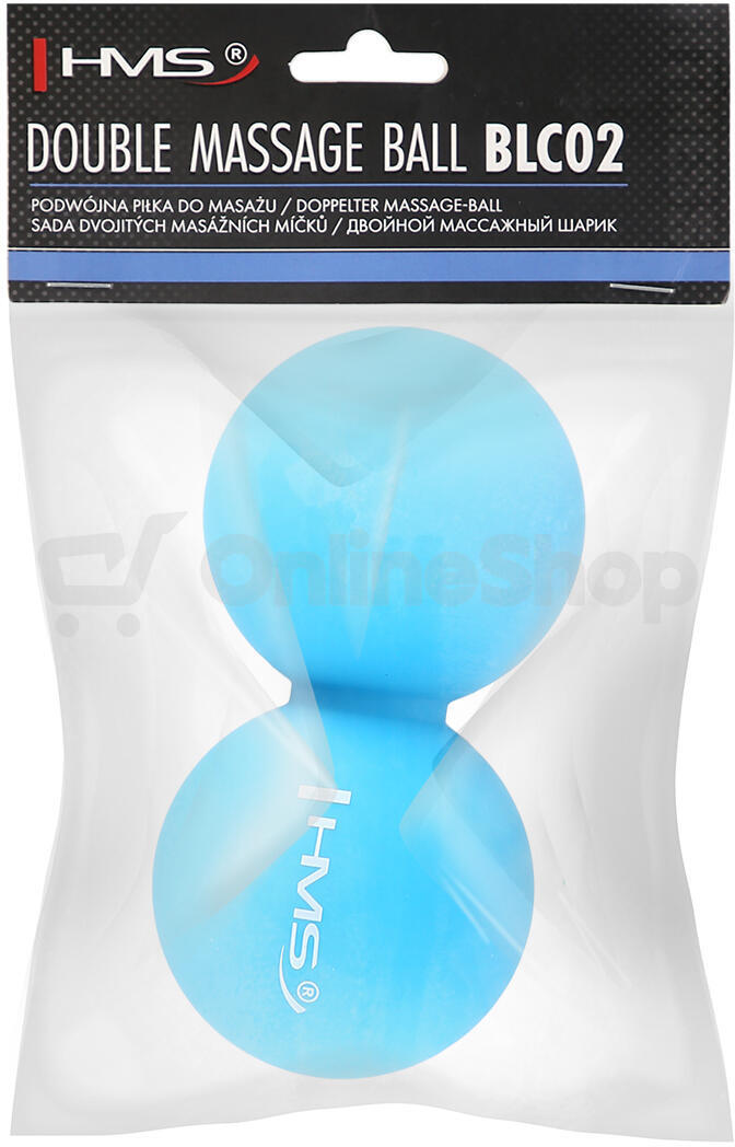 Dvojitý masážní míč HMS BLC02 modrý - Lacrosse Ball
