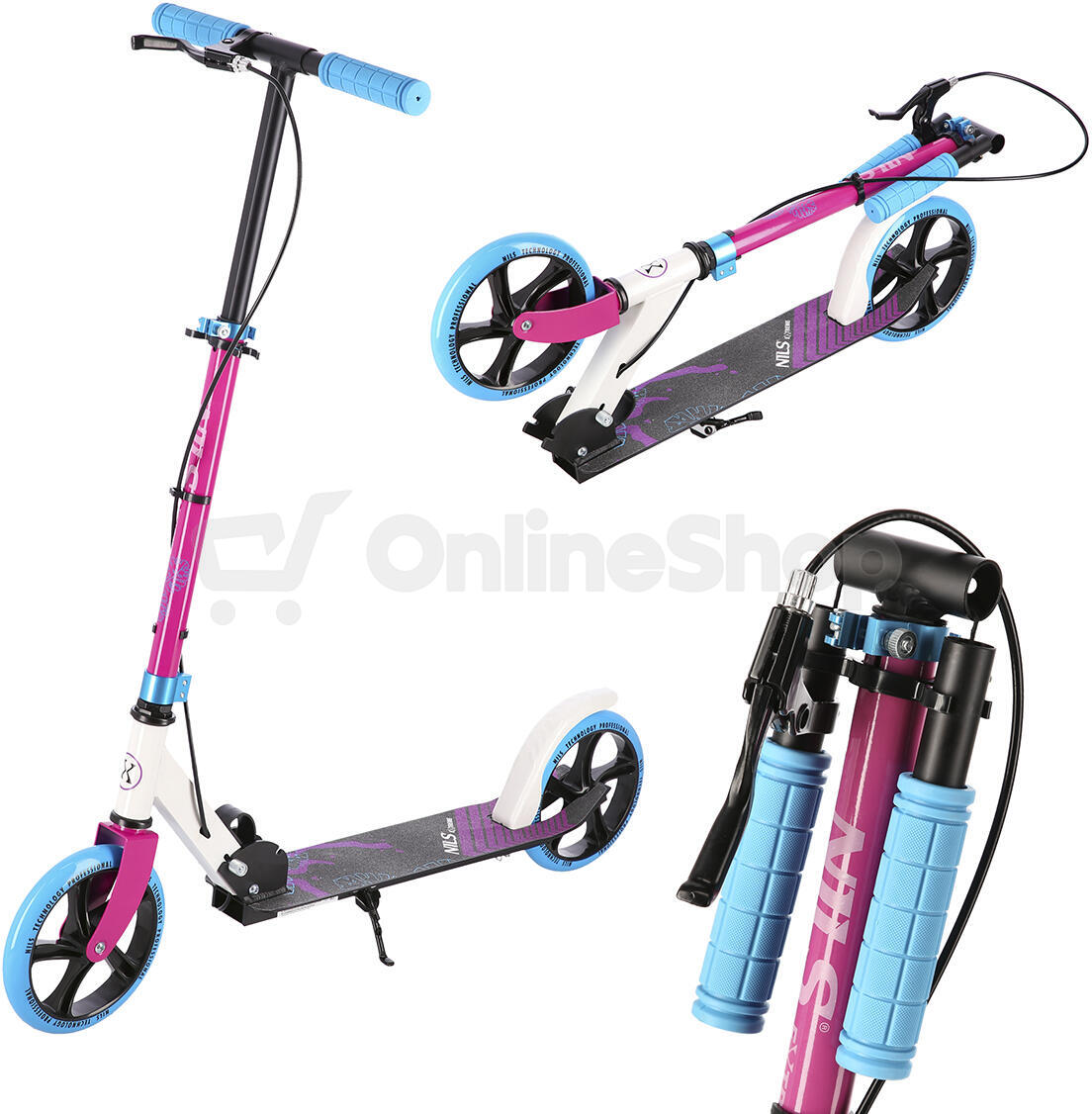 Koloběžka NILS Extreme HM0107 bílo-růžová