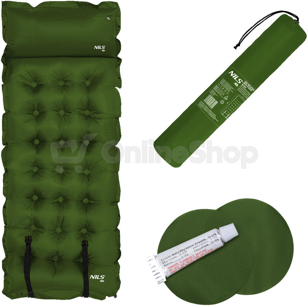 Samonafukovací karimatka NILS Camp NC4018 tm.zelená