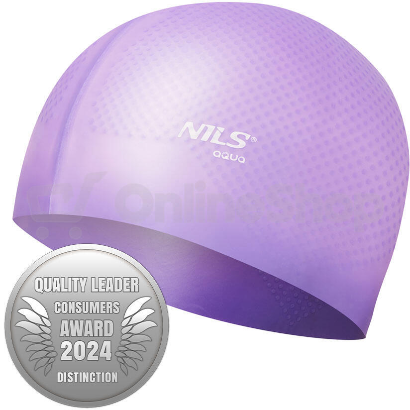 Silikonová čepice NILS Aqua NQC Dots fialová