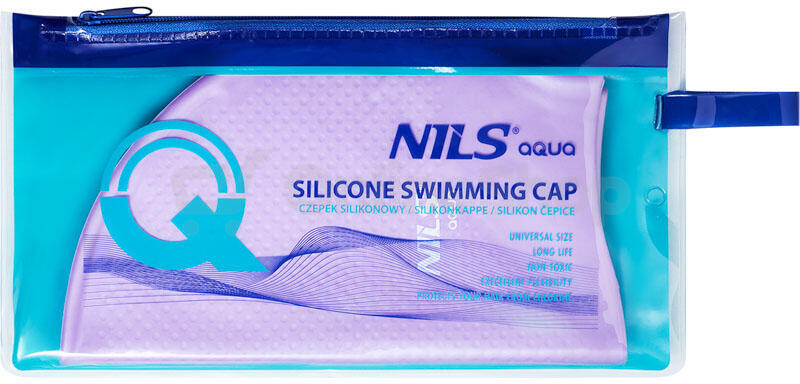 Silikonová čepice NILS Aqua NQC Dots fialová