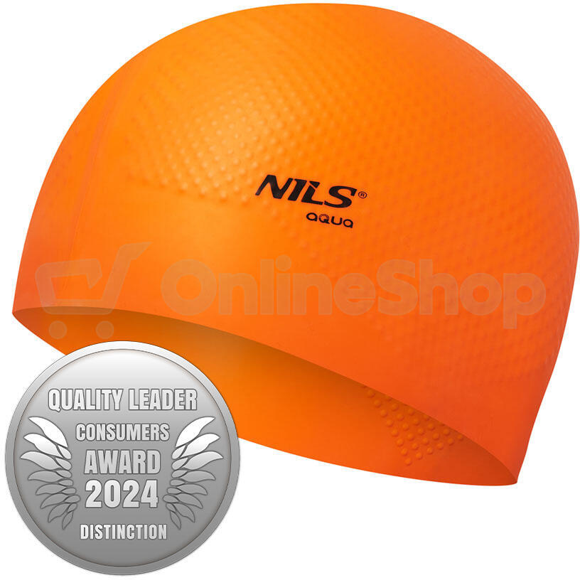 Silikonová čepice NILS Aqua NQC Dots oranžová