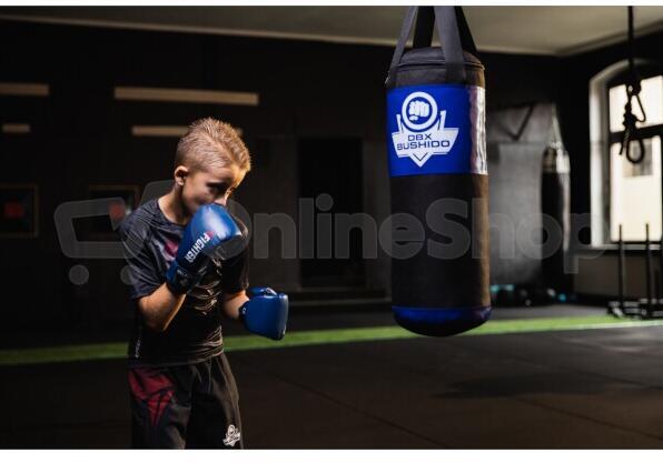Boxovací pytel DBX BUSHIDO Kids 60cm/22cm 7kg pro děti, modrý