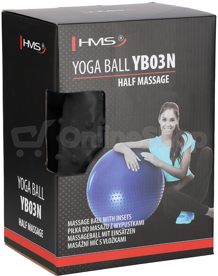 Masážní gymnastický míč HMS YB03N 75 cm černý