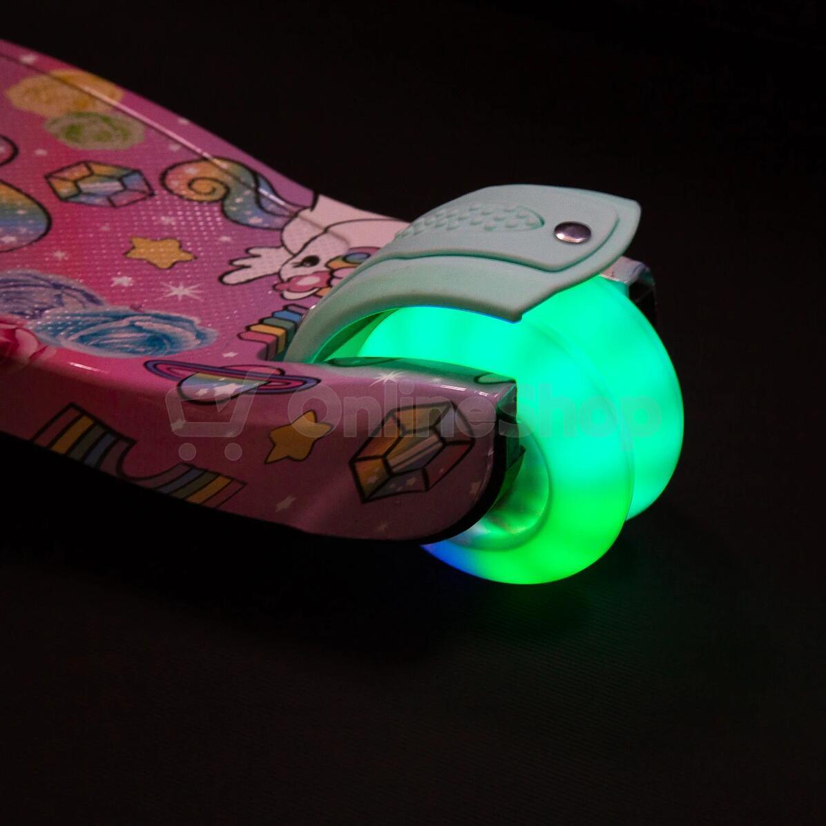 Dětská tříkolová koloběžka NILS Fun HLB15A mint s LED