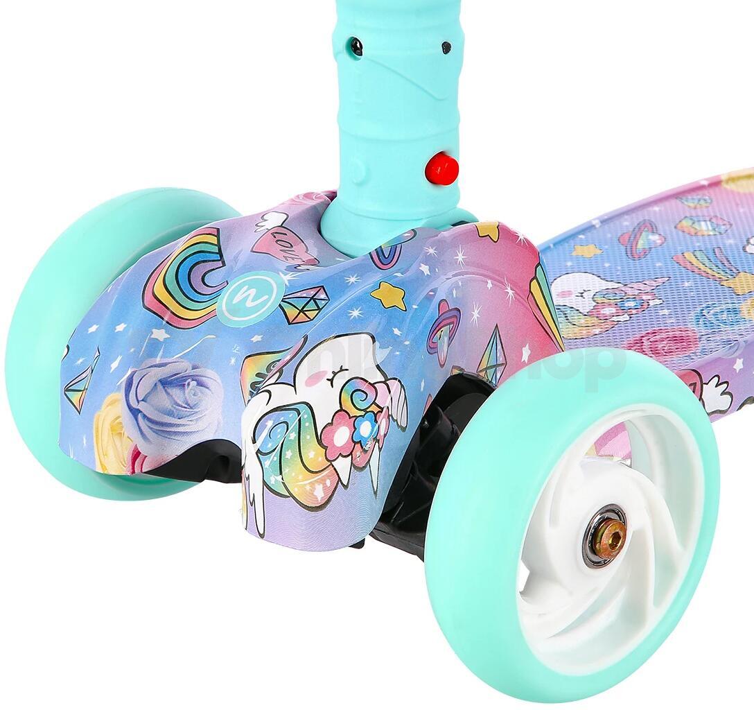 Dětská tříkolová koloběžka NILS Fun HLB15A mint s LED