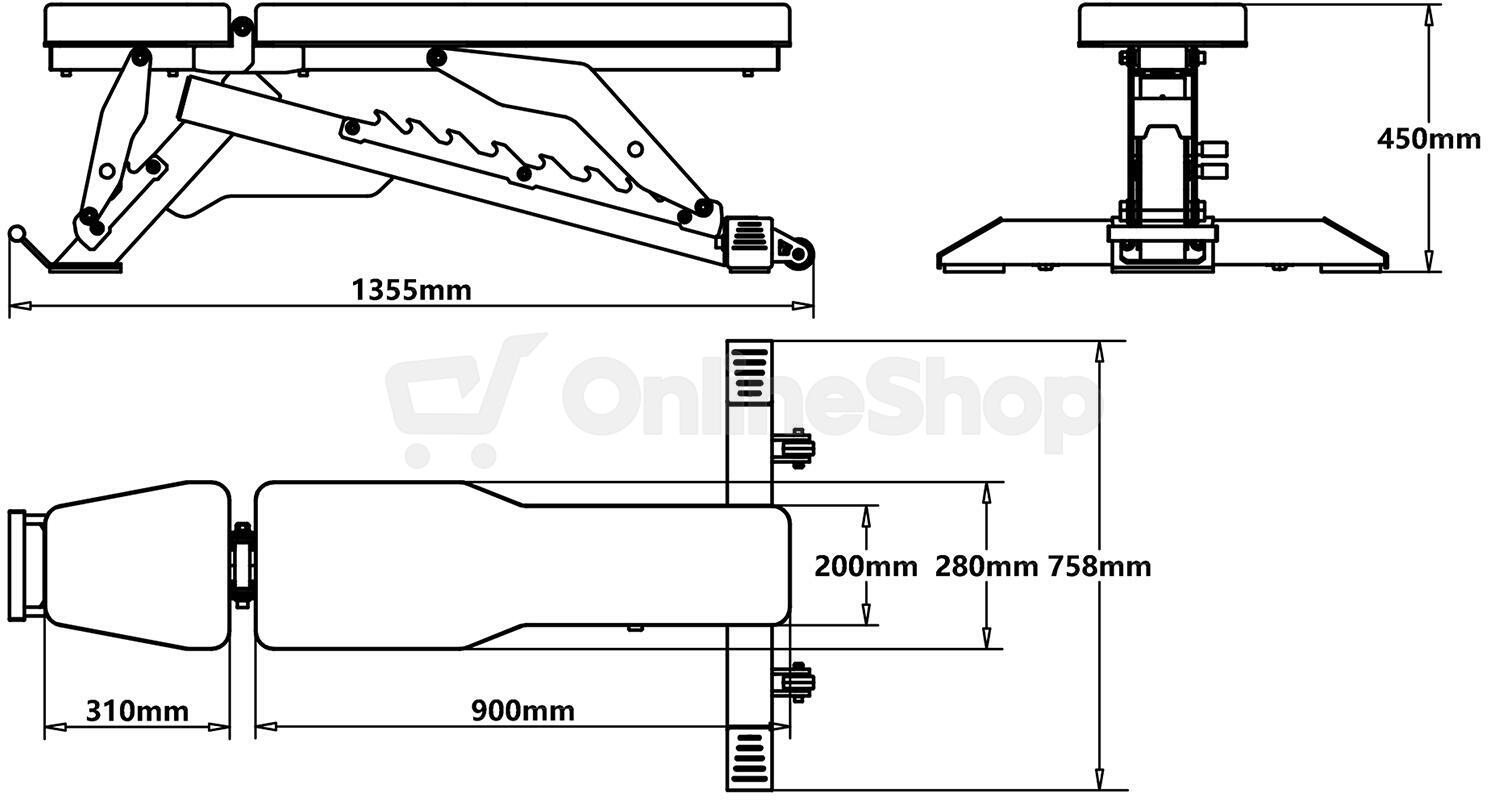 Variabilní posilovací lavice HMS L3150