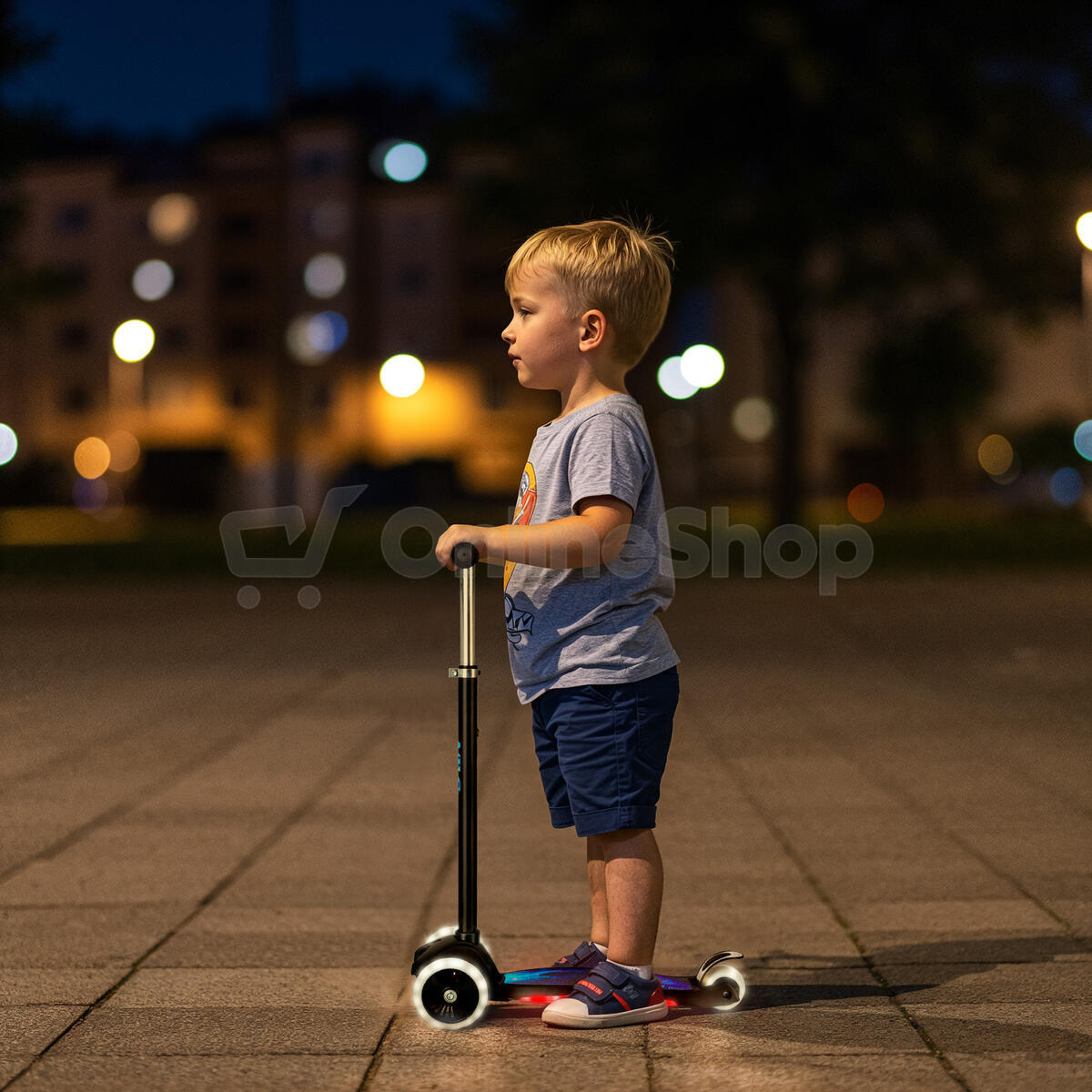 Dětská tříkolová koloběžka NILS Fun HLB1310 s LED černá