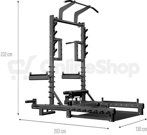 Multifunkční stojan s platformou pro zvedání činek a Hip Thrust HMS SMP01