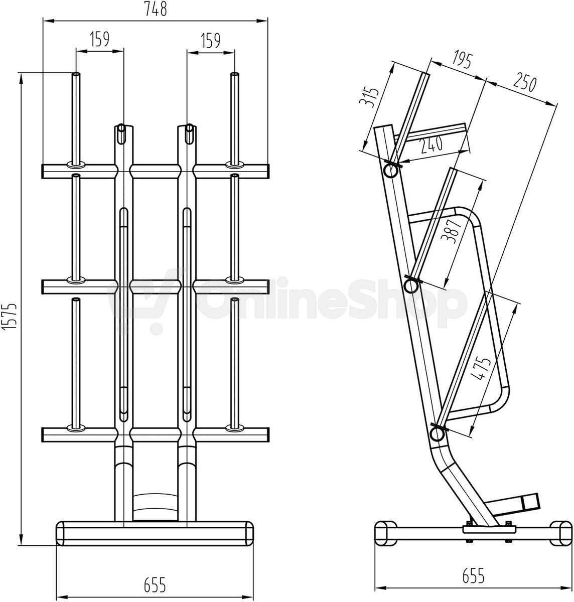 Stojan na Body pump sady HMS STR40