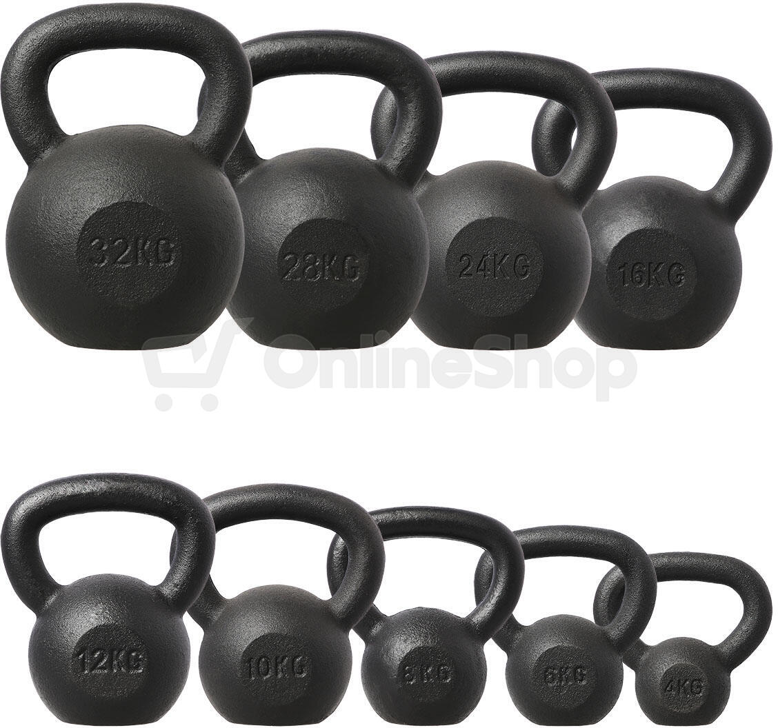 Litinový kettlebell HMS KZG24 24 kg, černý