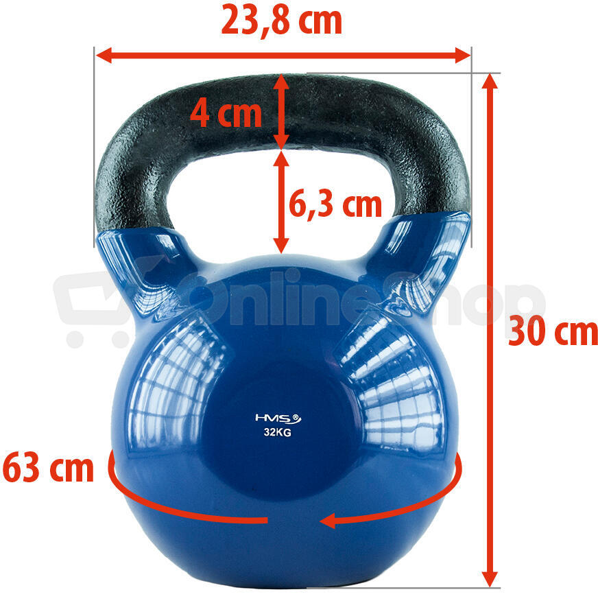 Kettlebel HMS KN 32 kg pokrytý vinylem