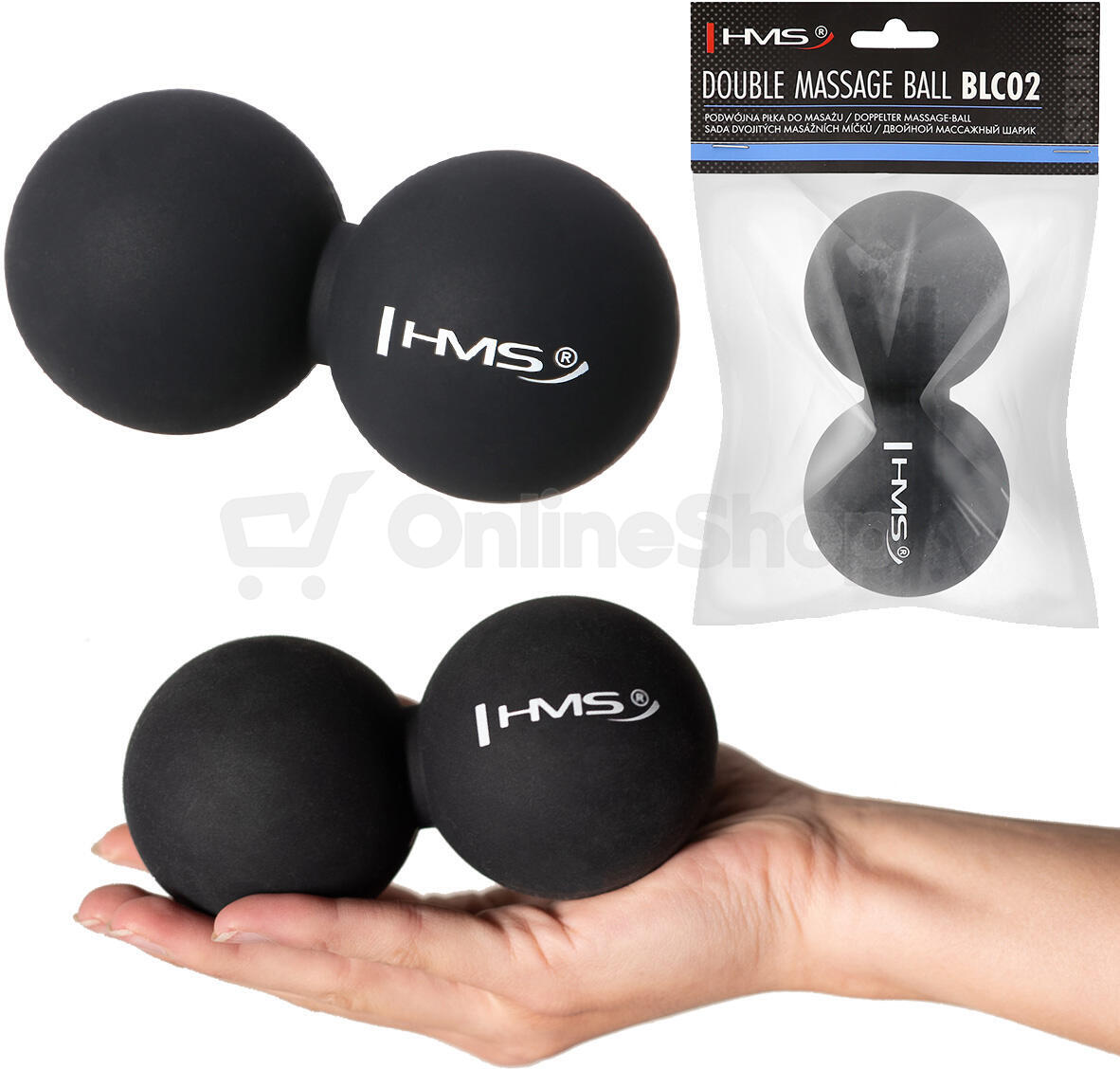 Dvojitý masážní míč HMS BLC02 černý - Lacrosse Ball