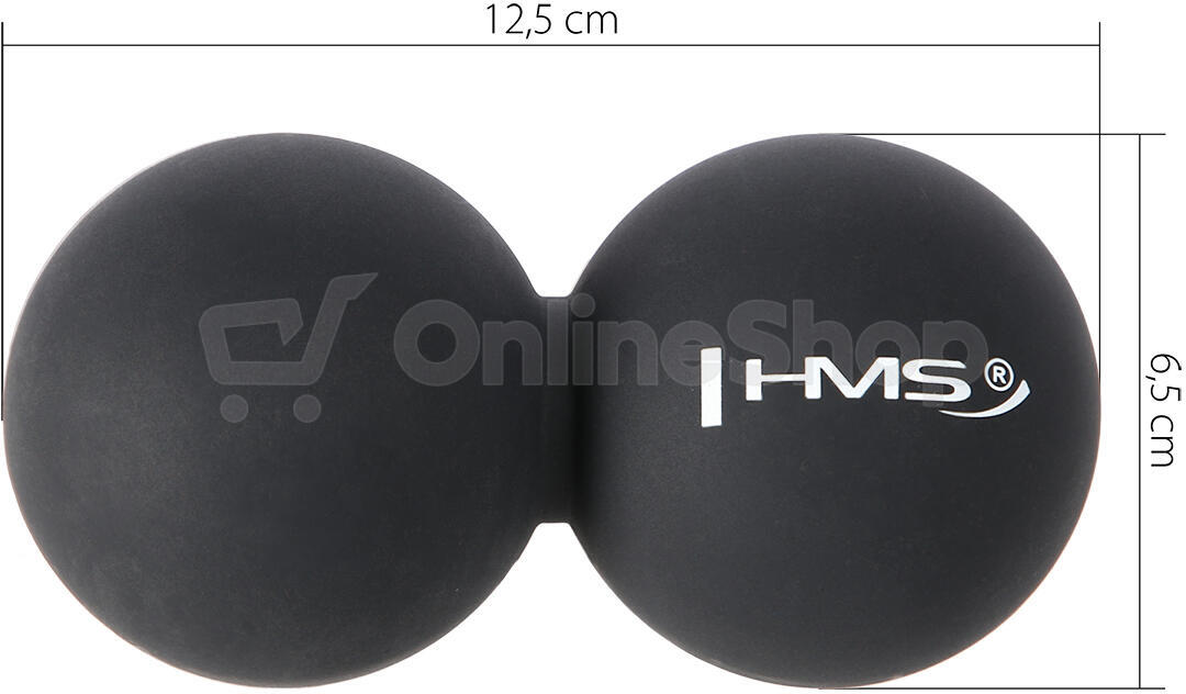 Dvojitý masážní míč HMS BLC02 černý - Lacrosse Ball