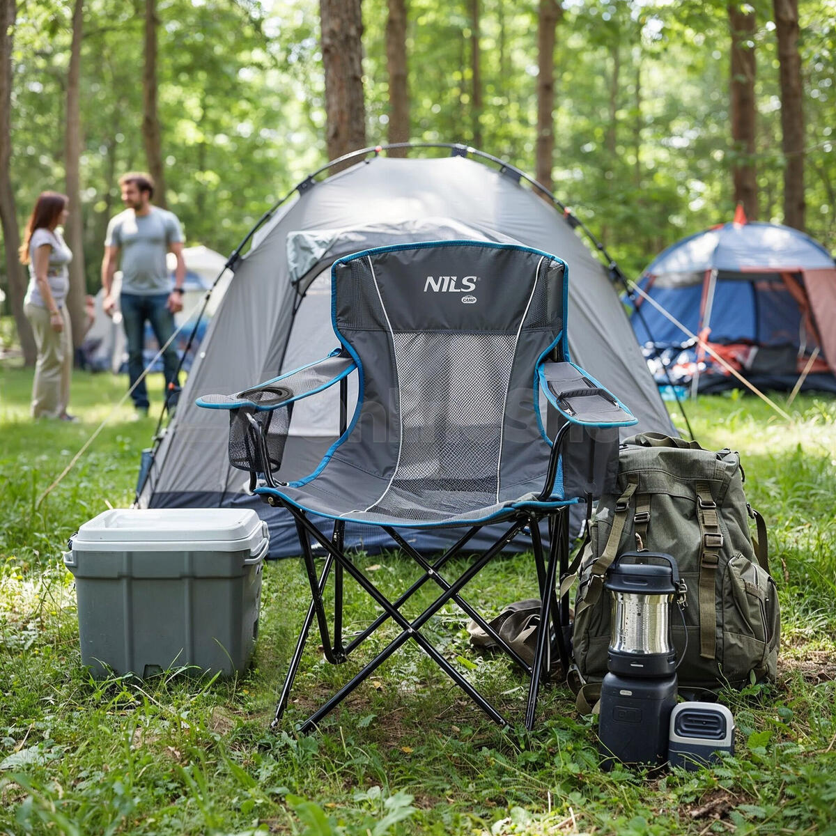 Skládací židle NILS Camp NC3706 šedá