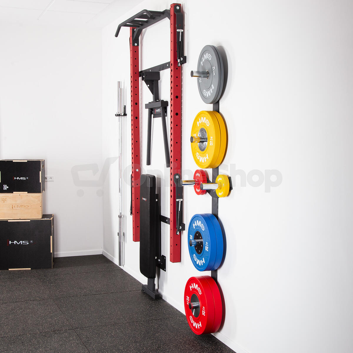 Multifunkční posilovací stojan - Power Rack HMS KLT22 červený