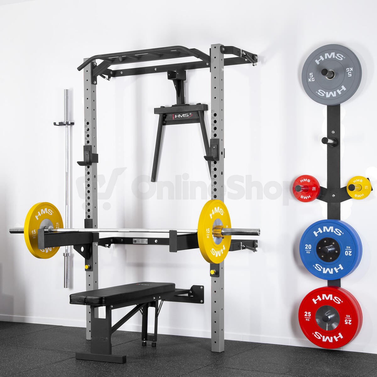 Multifunkční posilovací stojan - Power Rack HMS KLT22 šedý