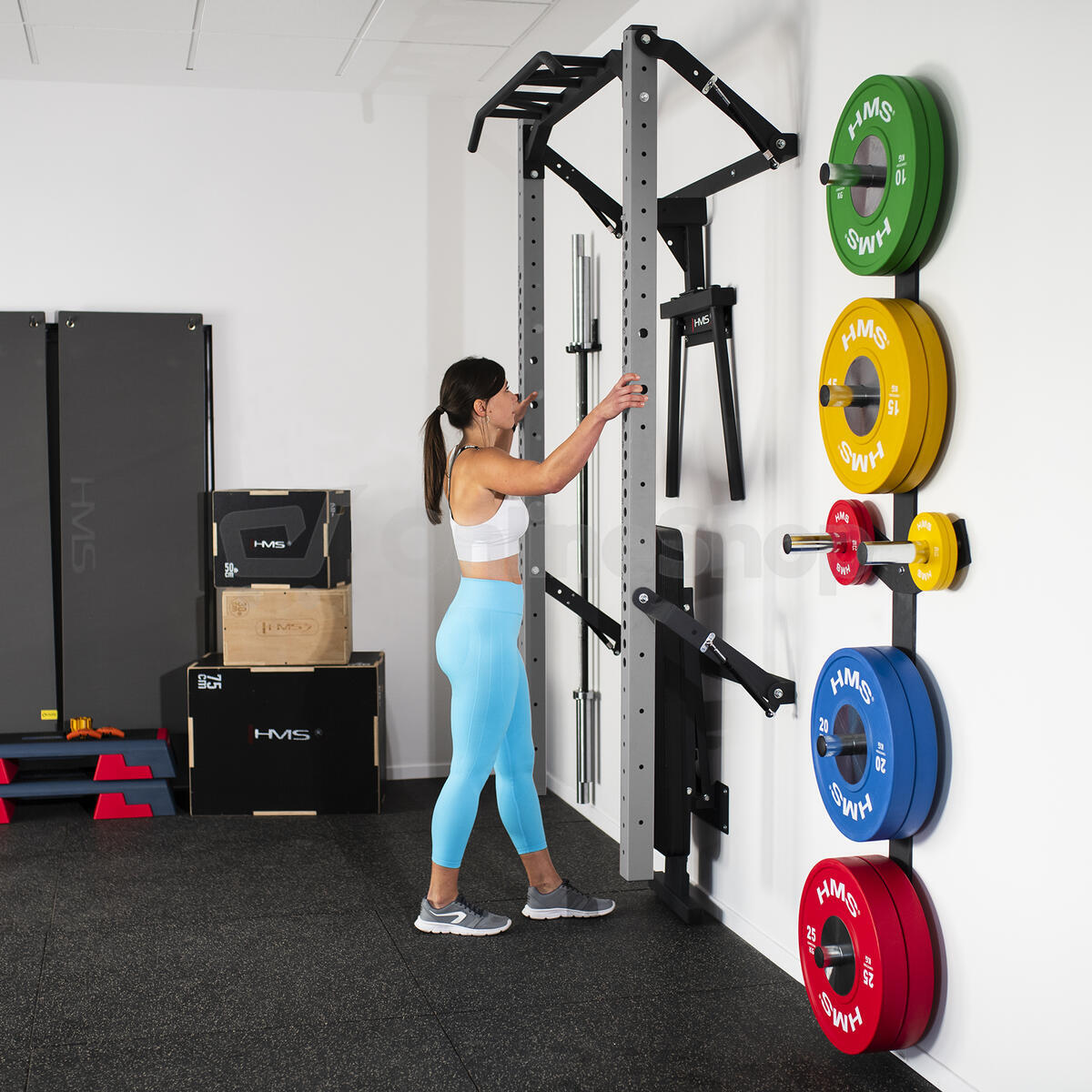 Multifunkční posilovací stojan - Power Rack HMS KLT22 šedý