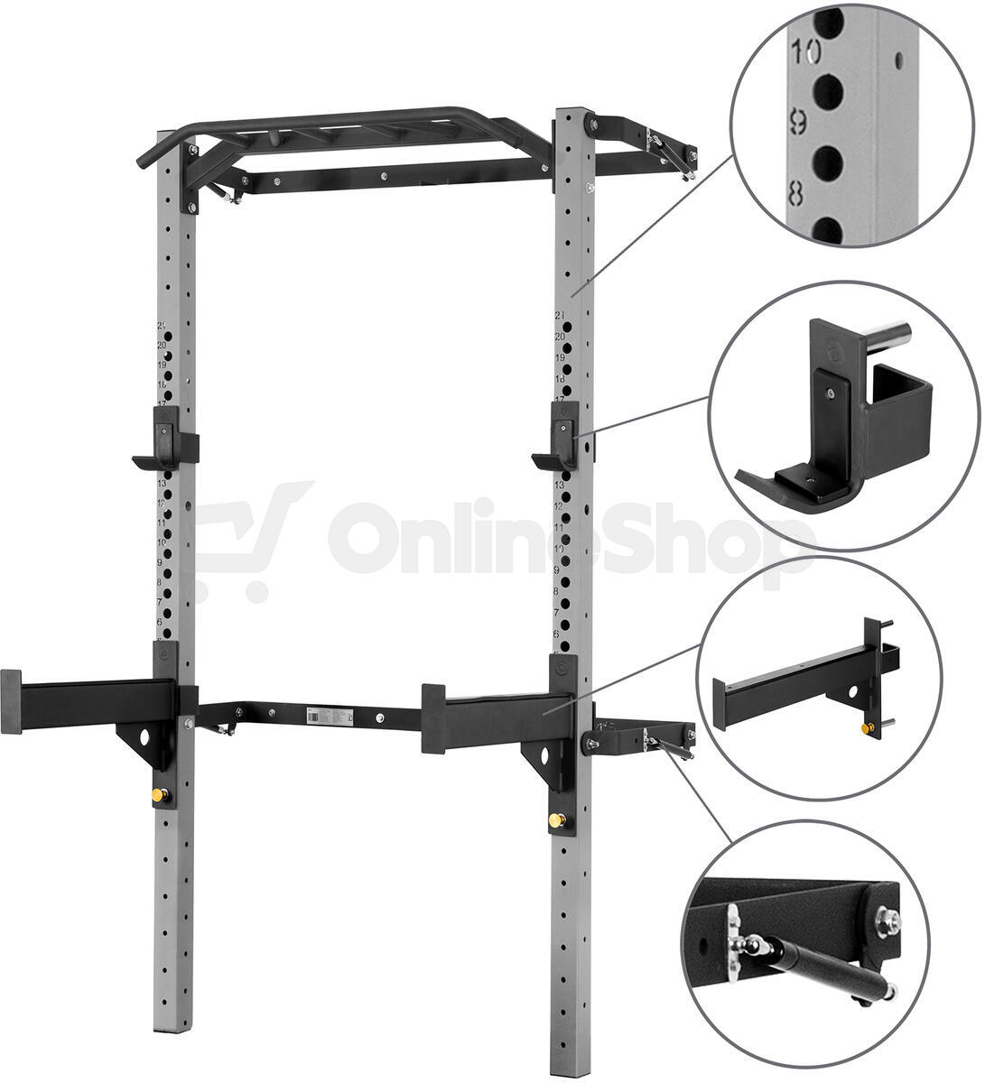 Multifunkční posilovací stojan - Power Rack HMS KLT22 šedý