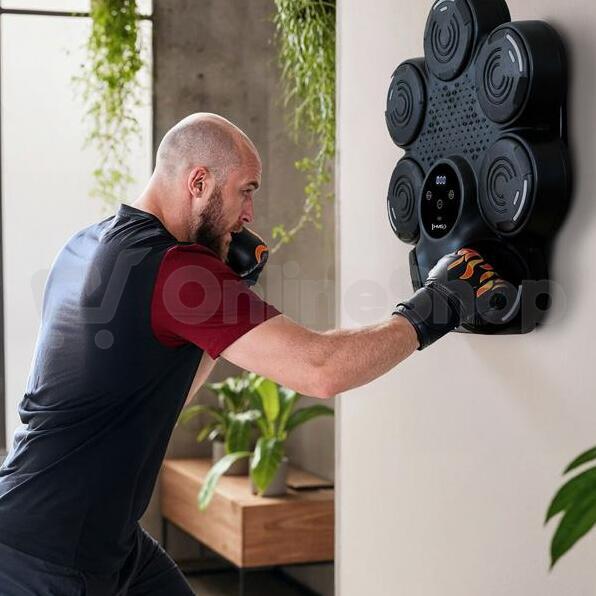 Elektronický boxerský terč HMS TB30 s LED, Bluetooth a rukavicemi (Music Boxing Machine)