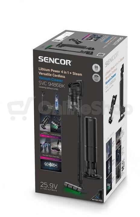 Tyčový vysavač Sencor SVC 9486BK Aqua Spin Steam