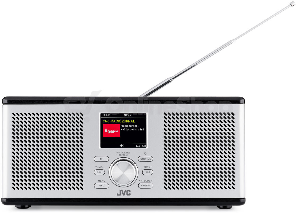 Radiopřijímač DAB+ JVC RA-E775B-DAB, černý/stříbrný