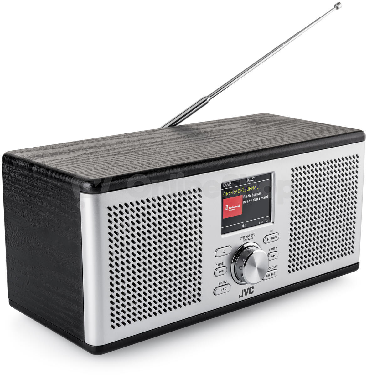 Radiopřijímač DAB+ JVC RA-E775B-DAB, černý/stříbrný