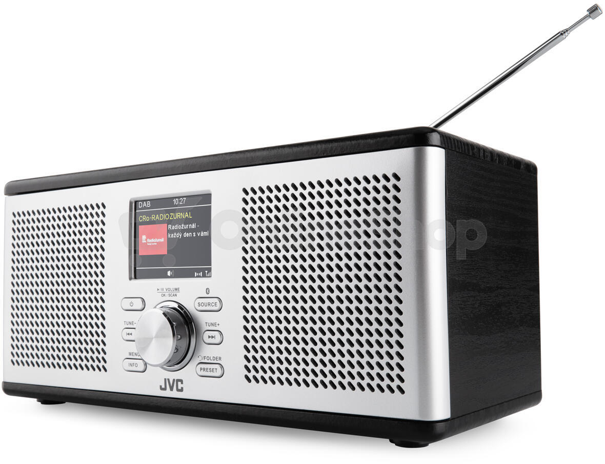 Radiopřijímač DAB+ JVC RA-E775B-DAB, černý/stříbrný