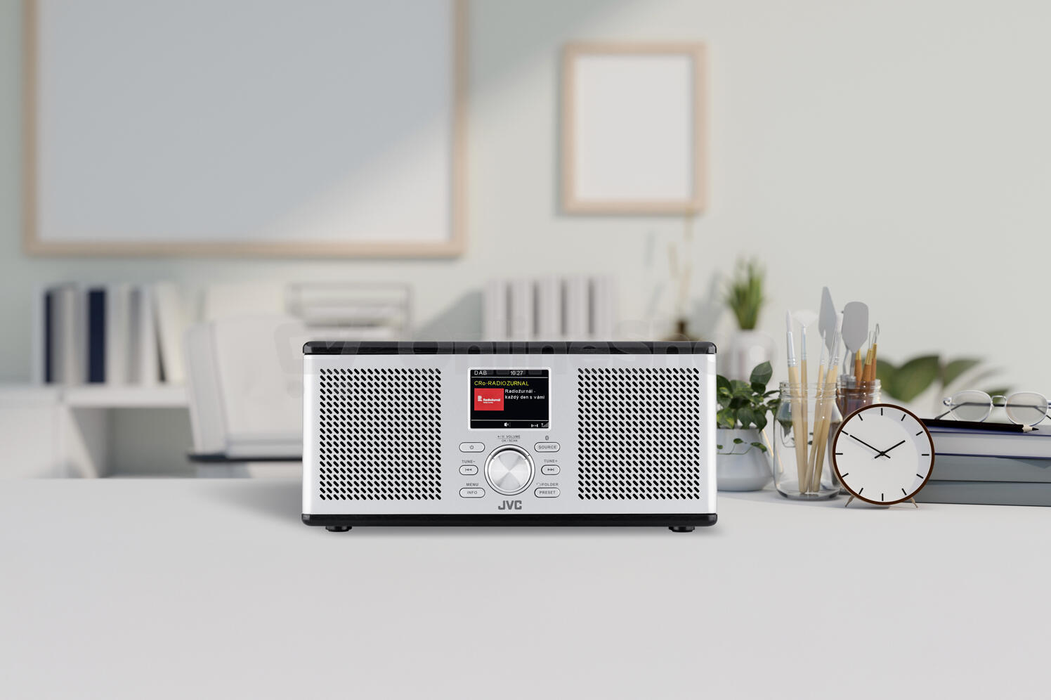 Radiopřijímač DAB+ JVC RA-E775B-DAB, černý/stříbrný