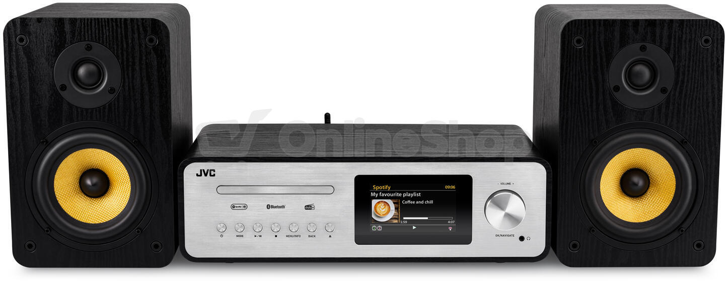 Minisystém JVC MX-E455S, stříbrný