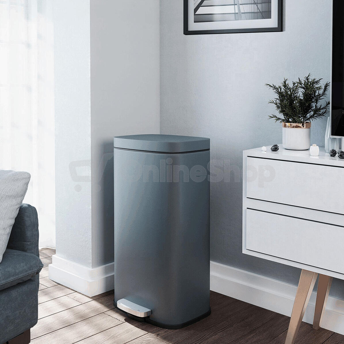 Koš na odpadky, kov, černá, AUK-E1103 BK Autronic