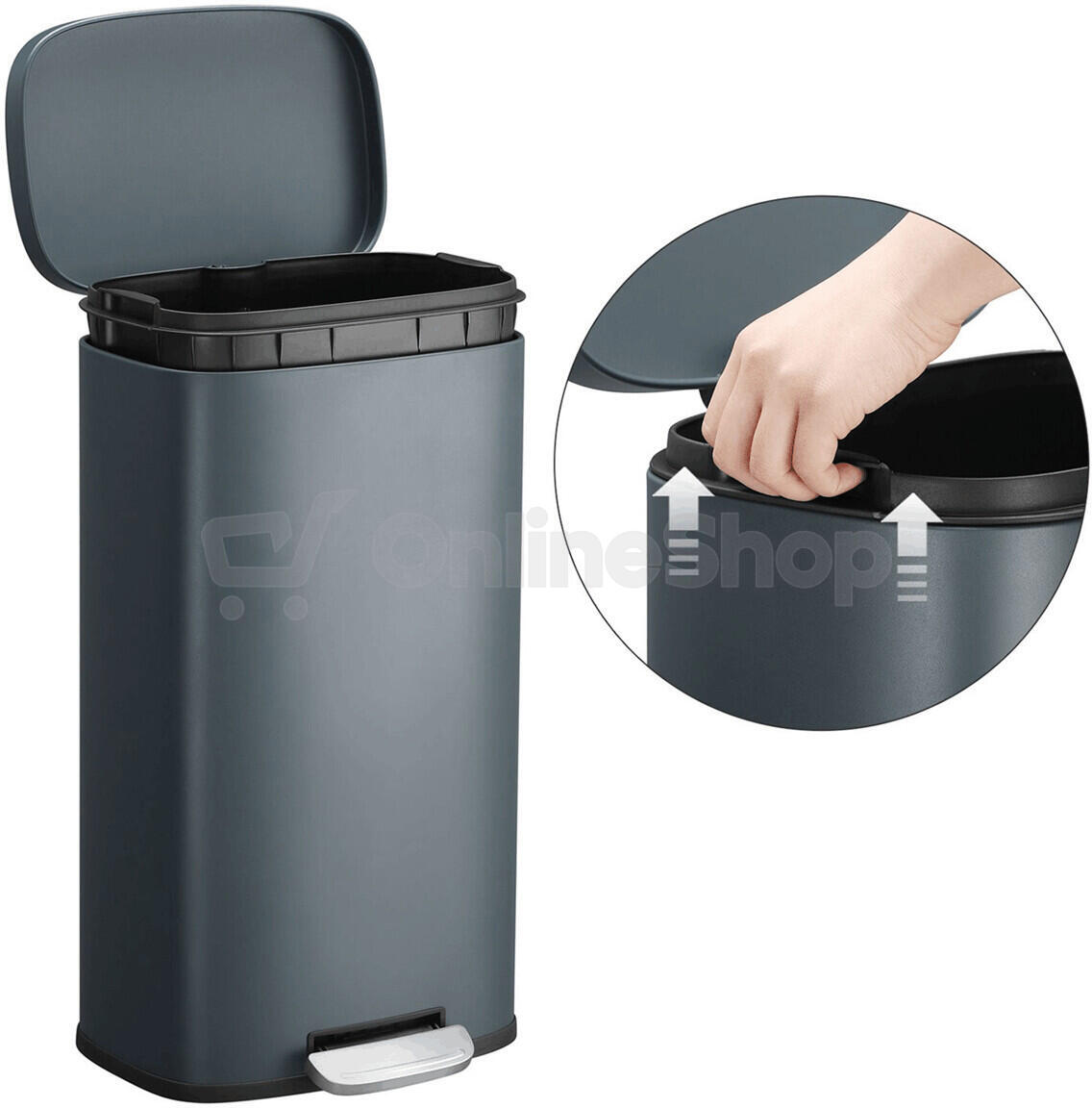 Koš na odpadky, kov, černá, AUK-E1103 BK Autronic