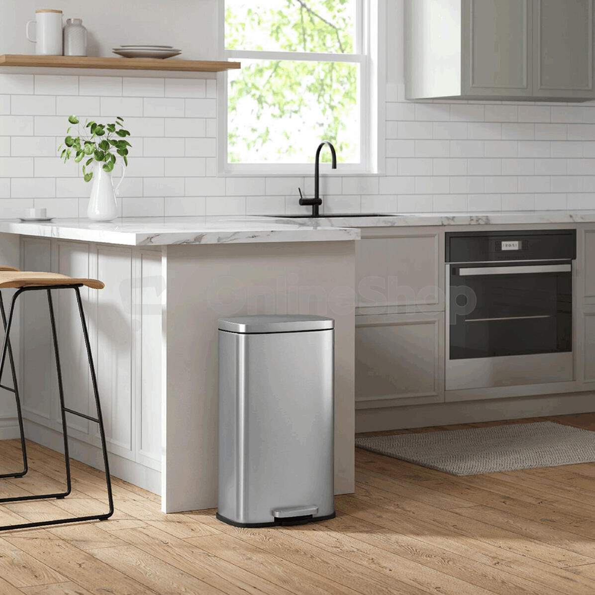 Koš na odpadky, kov, stříbrná, AUK-E1103 CR Autronic